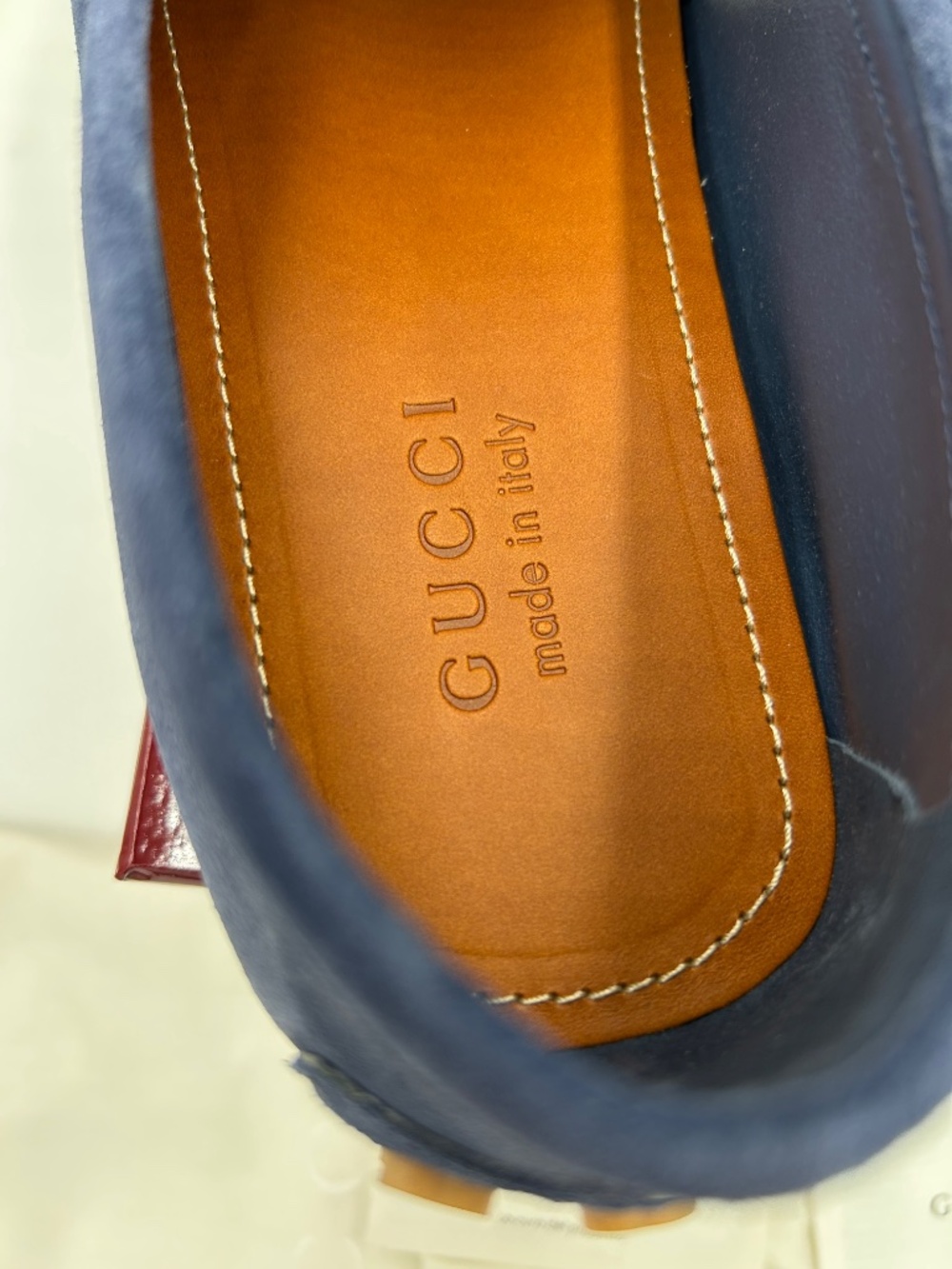 Men’s Gucci blue suede GG embossed loafer. Size 11.(fits 11.5) Made in Italy - Picture 7 of 11